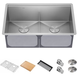 30 Inch Kore™ Undermount Workstation Double Bowl Kitchen Sink - 30 Inch Kore™ Undermount Workstation Double Bowl Kitchen Sink with Sink Kit view