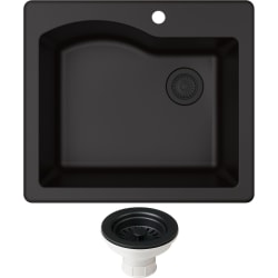 25 Inch Dual Mount Single Bowl Kitchen Sink - Front view