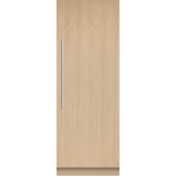 30 Inch Panel Ready Smart Built-In Refrigerator Column with 16.3 Cu. Ft. Total Capacity, ActiveSmart™ Foodcare, Stainless Steel Interior, LED Lighting, Variable Temperature Zones, Internal Water Dispenser, Sabbath Mode, and ENERGY STAR®: Right Hinge - V view