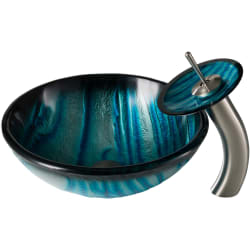 17 Inch Tempered Glass Vessel Sink  - Kraus Sink view