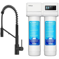 KRAUS® Purita™ 2-Stage Under-Sink Filtration System  - KRAUS® Purita™ 2-Stage Under-Sink Filtration System with 2-in-1 Single Handle Drinking Water Filter Kitchen Faucet view