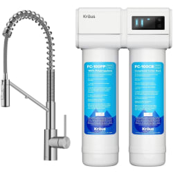 KRAUS® Purita™ 2-Stage Under-Sink Filtration System  - KRAUS® Purita™ 2-Stage Under-Sink Filtration System with 2-in-1 Single Handle Drinking Water Filter Kitchen Faucet view