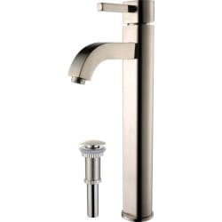 Ramus Single Lever Vessel Faucet - Single Handle Vessel Bathroom Faucet with Pop-Up Drain in Satin Nickel view