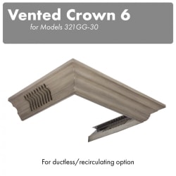 Vented Crown Molding Profile 6 for Wall Mount Range Hood - Crown Molding view