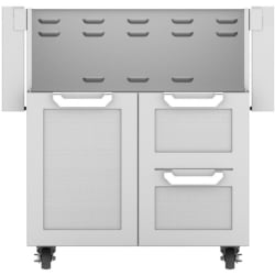 30 Inch Double Drawer and Door Grill Cart: Stainless Steel - Double Drawer and Door Cart view