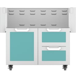36 Inch Double Drawer and Door Grill Cart: Bora Bora - Double Drawer and Door Cart view