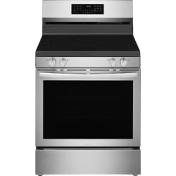 30 Inch Freestanding Electric Range  - Main-Image 30" Rear Control Electric Range with Stone-Baked Pizza Stainless Steel GCRE3070BF view