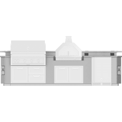 12 Ft. Outdoor Living Suite  - 2' Outdoor Living Suite with Campania Pizza Oven™ and Bar (Custom Countertop) view