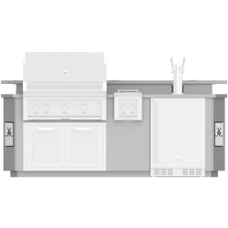 8 Ft. Outdoor Living Suite  - 8 Ft. Outdoor Living Suite with Side Burner, Beer Dispenser and Bar view