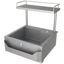 30 Inch Stainless Steel Insulated Sink  - 30 Inch Insulated Sink with High Shelf view