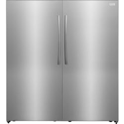 Side-by-Side Column Set with 33 Inch Refrigerator and 33 Inch Freezer in Stainless Steel - 33 Inch Freestanding Column Set view