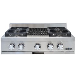 30 Inch Gas Rangetop  - 30 Inch Gas Rangetop with 4 Sealed Burners &amp; BBQ Grill view