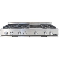 48 Inch Gas Rangetop  - 48 Inch Gas Rangetop with 6 Sealed Burners &amp; BBQ Grill view