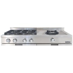 48 Inch Gas Rangetop  - 48 Inch Gas Rangetop with 4 Sealed Burners &amp; 24" Open Wok Burner view