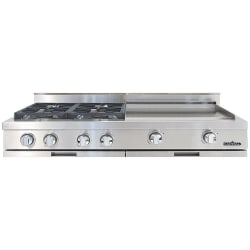 48 Inch Gas Rangetop  - 48 Inch Gas Rangetop with 4 Sealed Burners &amp; 24" Thermo-Griddle™ view