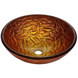 17 Inch Tempered Glass Vessel Sink - Front View view