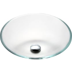 16 1/2 Inch Crystal Clear Glass Vessel Sink  - Feature View view