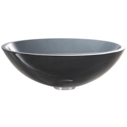 16 1/2 Inch Clear Black Glass Vessel Sink - Clear Black Glass Sink view
