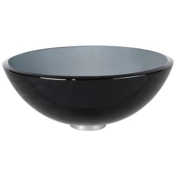 14 Inch Clear Black Glass Vessel Sink - 14" Clear Black Glass Vessel Sink view