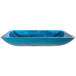 22 Inch Irruption Blue Rectangular Glass Vessel Sink  - Irruption Blue Glass Vessel Sink view