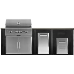 8 Ft Outdoor Kitchen Island  - 8 foot island view