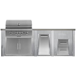 8 Ft Outdoor Kitchen Island  - 8 foot island view