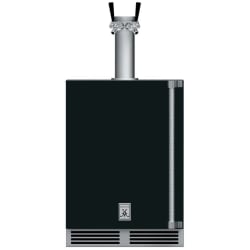 24 Inch Left Hinge Undercounter Double Faucet Beer Dispenser  - 24" Outdoor Double Faucet Beer Dispenser - Left Hinge view