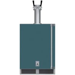 24 Inch Left Hinge Undercounter Double Faucet Beer Dispenser  - 24" Outdoor Double Faucet Beer Dispenser - Left Hinge view