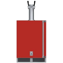 24 Inch Left Hinge Undercounter Double Faucet Beer Dispenser  - 24" Outdoor Double Faucet Beer Dispenser - Left Hinge view