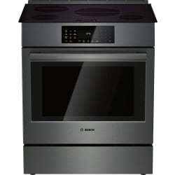 30 Inch Black Stainless Steel Induction Slide-In Range - Front View view