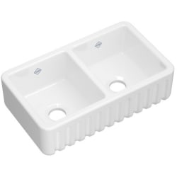 31 Inch Double Bowl Apron Front Kitchen Sink  - 31 Inch Double Bowl Apron Front Kitchen Sink with 3 1/2" Drain Connection view