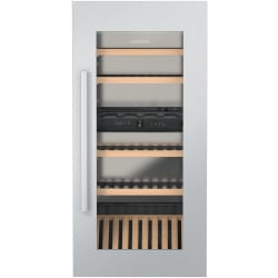 24 Inch Built-In Dual Zone Wine Cabinet - Shown with Stainless Steel Panel view