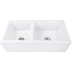36 Inch Double Bowl Farmhouse Sink  - 36 Inch Double Bowl Farmhouse Sink with Solid Fireclay Construction view