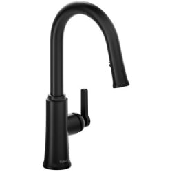 Single-Handle Pull-Down Kitchen Faucet  - Trattoria™ Pull-Down Kitchen Faucet With C-Spout in Black view