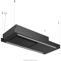 48 Inch Island Mount Range Hood  - 48 Inch Horizon Black Island Mount Range Hood in Angled View view