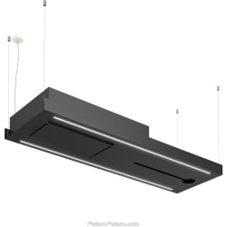63 Inch Island Mount Range Hood  - 63 Inch Horizon Bar Island Mount Range Hood in Angled View view