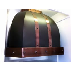 Wall Mount Custom Hood - Oil Rubbed Bronze Finish with Antique Copper Trim view
