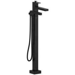Single Hole Floor Mount Tub Filler Trim  - Kubik™ Single Hole Floor Mount Tub Filler Trim in Black view