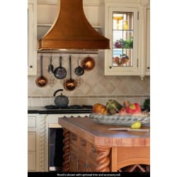 Wall Mount Custom Hood - Antiqued Hammered Copper Finish view