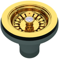 1 1/2 Inch Basket Strainer  - 1 1/2 Inch Basket Strainer without Remote Pop-Up in Unlacquered Brass view