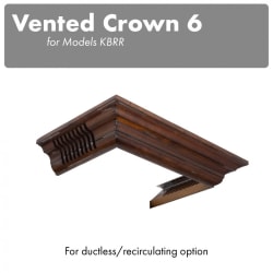 Vented Crown Molding Profile 6 for Wall Mount Range Hood - Crown Molding view