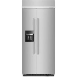 36 Inch Built-In Side-by-Side Refrigerator  - 36 Inch Built-In Side by Side Refrigerator in Front View view