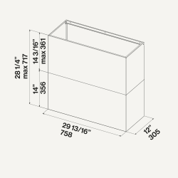30" Duct Cover Extension - Zeus Stainless Steel - 30" Duct Cover Extension - Zeus Stainless Steel view