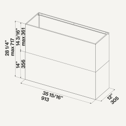 36" Duct Cover Extension - Zeus Stainless Steel - 36" Duct Cover Extension - Zeus Stainless Steel view