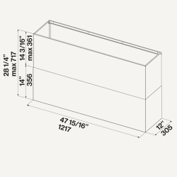 48" Duct Cover Extension - Zeus Stainless Steel - 48" Duct Cover Extension - Zeus Stainless Steel view