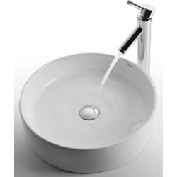 18 Inch White Round Ceramic Sink - White Round Ceramic Sink view