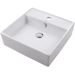 18 3/5 Inch White Square Ceramic Sink - 18 3/5" White Square Ceramic Sink view