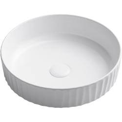 16 Inch Round White Porcelain Ceramic Vessel Bathroom Sink - Main Photo view