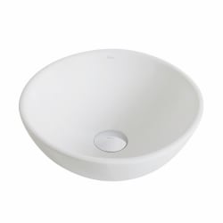 14 Inch Small Round Ceramic Vessel Bathroom Sink - Front View view