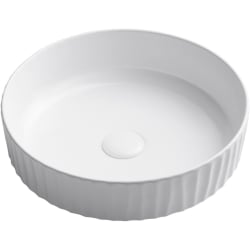 15 Inch Countertop Single Bowl White Porcelain Ceramic Bathroom Sink - Front View view